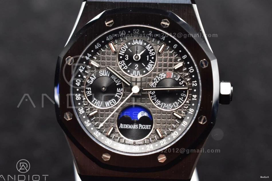 A5134 Ceramic Best APSF1:1 V2 Black Ceramic Oak Bracelet Perpetual Black on 41mm Royal Dial Calendar Edition 0312